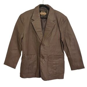 Vintage Guide Gear Mens Brown Leather Blazer Jacket Size‎ M